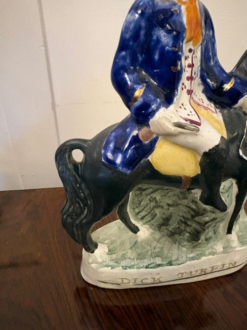 Antique Staffordshire Figure of Dick Turpin on Horseback - Image 6